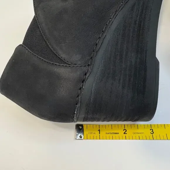 Dansko Sheena Slouchy Black Leather Wedge Bootie Women’s Size 41/10.5 - Picture 9 of 14